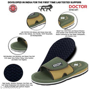 DOCTOR EXTRA SOFT D-51-Olive Men's Adjustable Strap Orthopaedic Diabetic Comfort Daily Use Slippers & Flipflops