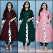 Combo Selfi Cotton Kurti (Pack Of 3)