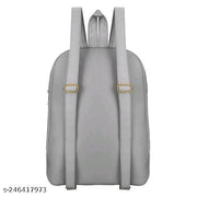 Stylish Grey Backpack for Girls & Women | Bicycle Print Casual School & College Bag | Lightweight Daily Use Travel Backpack