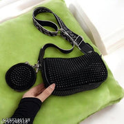 Fantastiqo Sparkling Rhinestone Crossbody Bag with Detachable Coin Purse - Trendy & Versatile!