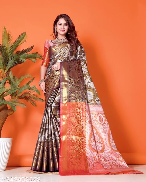 Attractive Banarasi Silk Saree With blouse