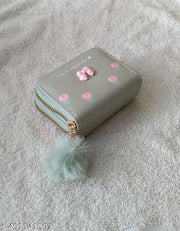 Small Double Chain Wallets with Credit Card Holder for Women and girls, Front Designs may very