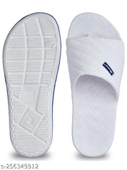 Paragon Ultra-Stylish Ultra-Comfortable White Casual Slides for Men