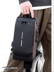 Anti-Theft Waterproof Chest Bag with USB Charging Port & Combination Lock - Casual Shoulder Backpack for Travel, Biking & Office