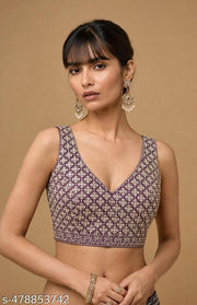 Georgette Saree With Embroidered Blouse Piece ब्लाउज में वर्क एक साइड में मिलने वाला है