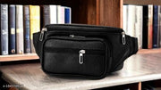 Stylish Black Waist Bag for Men & Women | Multi-Pocket Travel Belt Bag | Adjustable Crossbody Chest Bag