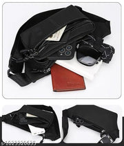 Men’s PU Leather Crossbody Sling Bag with Large Capacity, Adjustable Belt & Zipper Closure for Daily Use, Hiking & Outdoor Activities