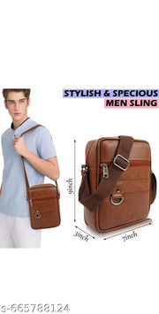 Messenger small sling bag for men women office use persnol casual with adjustable Strap