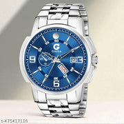 Day & Date Function Watch With Stainless Steel Chain Analog Watch - For Men