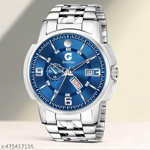 Day & Date Function Watch With Stainless Steel Chain Analog Watch - For Men