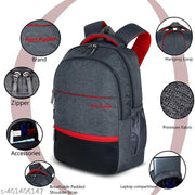 Large 35 L Laptop Backpack  -3 Compartment Premium Quality, Office/College/School Laptop Bag for upto 15.6” Laptop with internal organiser  (Black)