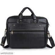 Fashion Link Brown Leather Laptop Messenger Bag – 16 x 12 x 4.5 inch with Adjustable Shoulder Strap, Expandable Zip for Extra Space, Comfortable Handle, and Premium Strap Hook.