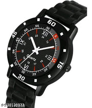 BEST QUALITY BEST PRICE Classy Analogue Black Dial Tranding Pu Belt Watches For Men Boys