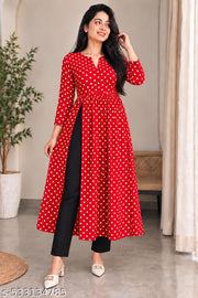 Trendy High-Slit Printed Kurti|style |full sleeve kurti|stylish ethnic outfit|elegant printed top|