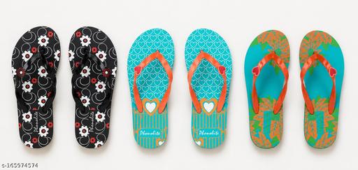 Phonolite Women's Stylish Slippers Combo Pack of 3 Comfortable Daily Wear Flat Footwear | Slippers | Women Slippers | Ladies Slippers | Slippers for Women |