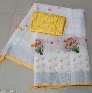 Krivity Brand Bollywood Cotton Linen Saree
