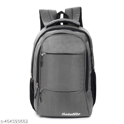 Satellite Unisex Lightweight 30L Casual Laptop Backpack - Solid Black, Water-Resistant, Fits Up to 15.6 Inches laptop.