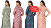 Polyster/Crepe fabric-Women Printed Straight Kurti Combo of 4