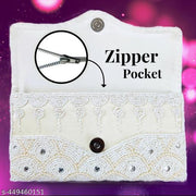 Wedding & Party Wear Clutch For Women || Stylish & Casual Clutch For Women & Girls || Beaded Women Designer Clutch Purs & Wallet || Handcrafted open Closure Clutches for Women and Girls (White)
