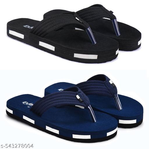 Mens Comfortable Trending And Stylish Slipper And Flipflop (Pack Of 2) Slippers