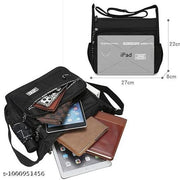 Crossbody Sling Bag for Men & Women | Lightweight Waterproof Shoulder Messenger Bag | Multi-Pocket Casual Travel Satchel for Office, College & Everyday Use (Black)