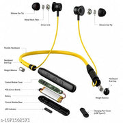 Paradise Fighter FY Wireless Headphone Magnetic Neckband 250h standby 200mAh Bluetooth  (Yellow, In the Ear)
