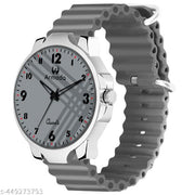 1530-Grey cross strap analog watch for men and boys