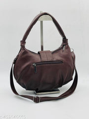 Women's Leather Style Handbag's Shoulder Bag Ladies Bag  Dark brown