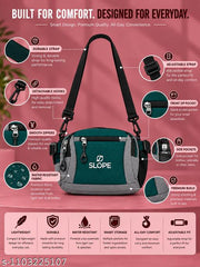 SLOPE Waist Bag for Men & Women | Stylish Unisex Fanny Pack, Belt Bag & Hip Bag | Compact Travel, Running, Gym & Daily Use Pouch | Adjustable Crossbody Sling Bag I Green