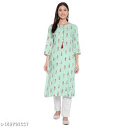 Pista Green Beautiful Rayon Women Kurta ( AK-3151)