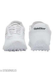 Stylish White Synthetic Solid Walking Shoes For Men