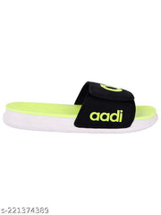 Aadi Men's Green Synthetic Leather Daily Casual Slider - MRJ1508