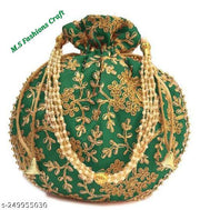 Colorful Women Potli Bag  Rajasthani handmade Traditional Potli Bag Embroidery Work Jaipuri Silk