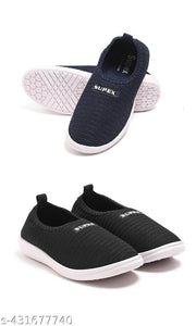 SUPEX Women's Walking Slip on Outdoor Shoes Sneakers For Women and Girls COMBO OF 2