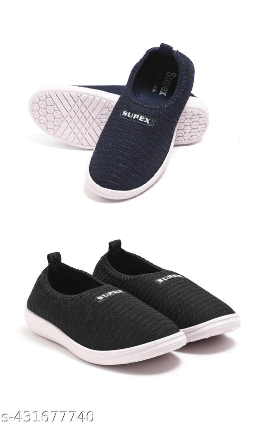 SUPEX Women's Walking Slip on Outdoor Shoes Sneakers For Women and Girls COMBO OF 2