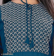 rayon kurti embroidered