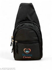 Korean Crossbody Bag for Women – Stylish Black Purse with Gold Trim, Lightweight Shoulder Handbag