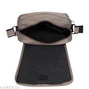 LOREM Grey Stylish PVC Coated Matty Fabric Cross Body Sling Bag For Men SL10