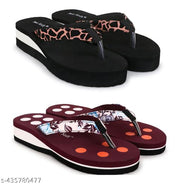 Pack of 2 - TWO SOFT Comfortable & Stylish Extra Soft Slippers/ Flip Flop for Women & Girls Combo of 2