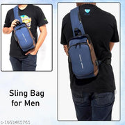 Waterproof Polyester Slim Unisex Crossbody Sling Bag Chest Backpack Men's Shoulder Bag, Leisure Travel Handbag, Hard Shell Anti-Theft Chest Bag