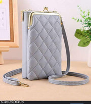 Women Stylish PU Leather Mobile Cell Phone Holder Pocket Purse Wallet Bag Pouch with Zipper Sling Bag Mini Shoulder Bags