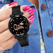 Women Stylish New Fashion Queen Analogue Quartz Magnet Strap Luxury Watch for Women or Girls and Watch for Girl or Women or Stylish Ladies