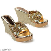 Albela Women's Trendy Partywear & Bridal Wedge Heel Sandal