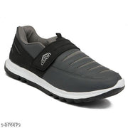 Asian Grey Solid Running Shoes For Men