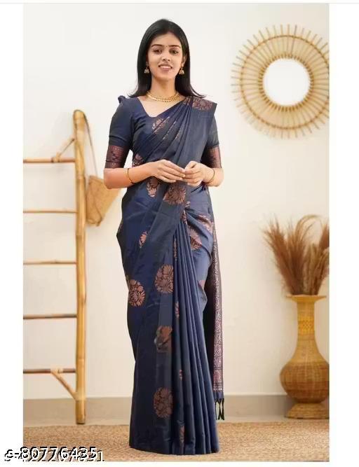 Everley Fashion saree Women's kanchipuram silk Saree With Blouse Piece