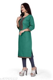 Fashionable Cotton Slub jacquard work Kurti For Women