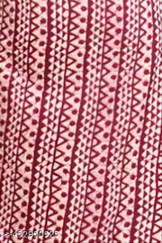 Casual American Crepe Round-Neck 3/4 Length Sleeves Chevron Printed Straight purple Kurti (45"Inches)