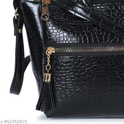 WOB worldofBags-Explore the latest Black handbag designs, blending elegance and functionality in premium leather, Resin and PU, perfect for enhancing your fashion statement (Medium Size).