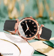 Starry Sky Numeral Dial Watch for Daily Life Stylish Women Watches Embossed Designer Round Dial Professional Leather Belt Watches for Women Watches for Girls Analog Watches for Ladies Watches Wrist Watches Leather Belt Watches for Women Pack of 1