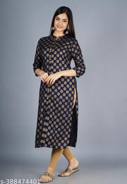 Beautiful raon Printed Frontslit  straioght kurta